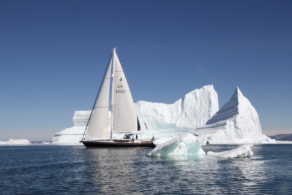Saxon Blue sailing among the bergs